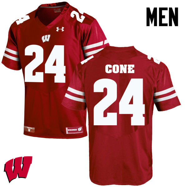 Men Winsconsin Badgers #24 Madison Cone College Football Jerseys-Red - Click Image to Close